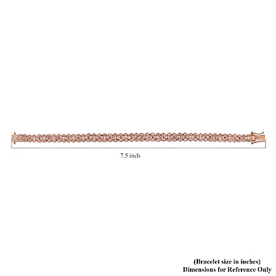 Natural Pink Diamond Bracelet in Vermeil RG Over Sterling Silver, Natural Diamond, Anniversary Gifts (7.25 In) 1.50 ctw