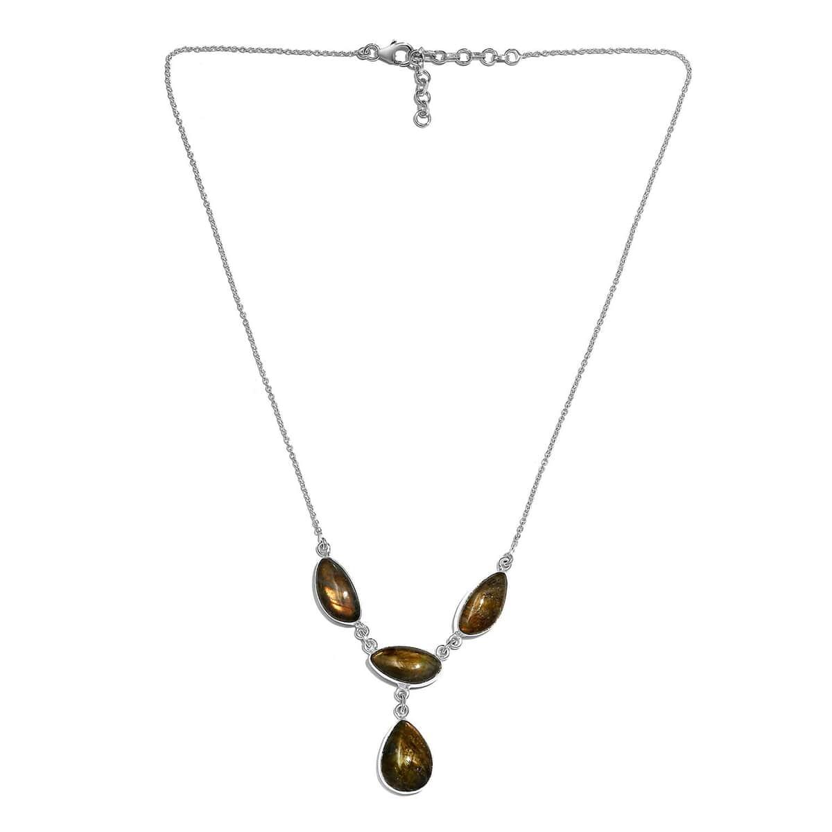 Artisan Crafted Madagascar Fire Labradorite Necklace 18 Inches in Sterling Silver 34.65 ctw image number 4