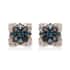 Blue Diamond and Diamond Cluster Starburst Snowflake Floral Earrings in Vermeil Yellow Gold Over Sterling Silver 0.33 ctw image number 0