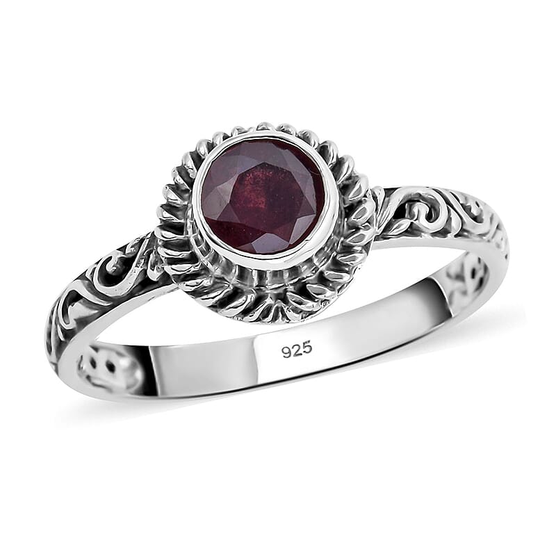 Bali Legacy Niassa Ruby (FF) Solitaire Ring in Sterling Silver (Size 10.0) 1.15 ctw