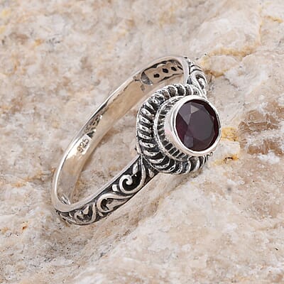 Bali Legacy Niassa Ruby (FF) Solitaire Ring in Sterling Silver (Size 10.0) 1.15 ctw