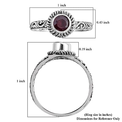 Bali Legacy Niassa Ruby (FF) Solitaire Ring in Sterling Silver (Size 10.0) 1.15 ctw