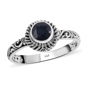 Bali Legacy Kanchanaburi Blue Sapphire Ring in Sterling Silver (Size 5.0) 1.15 ctw