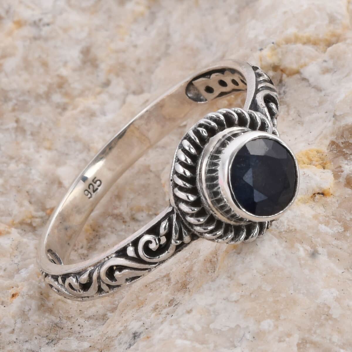 Bali Legacy Kanchanaburi Blue Sapphire Ring in Sterling Silver (Size 5.0) 1.15 ctw image number 1