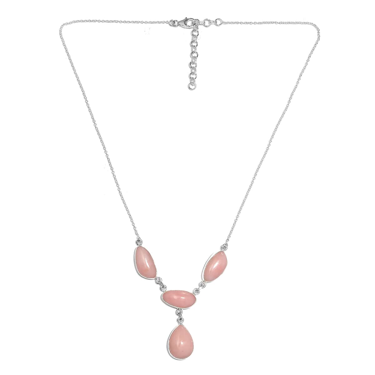Artisan Crafted Peruvian Pink Opal Necklace 18 Inches in Sterling Silver 27.60 ctw image number 3