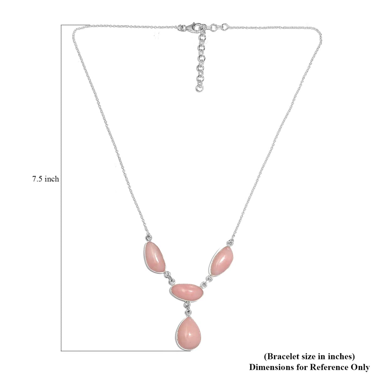 Artisan Crafted Peruvian Pink Opal Necklace 18 Inches in Sterling Silver 27.60 ctw image number 5
