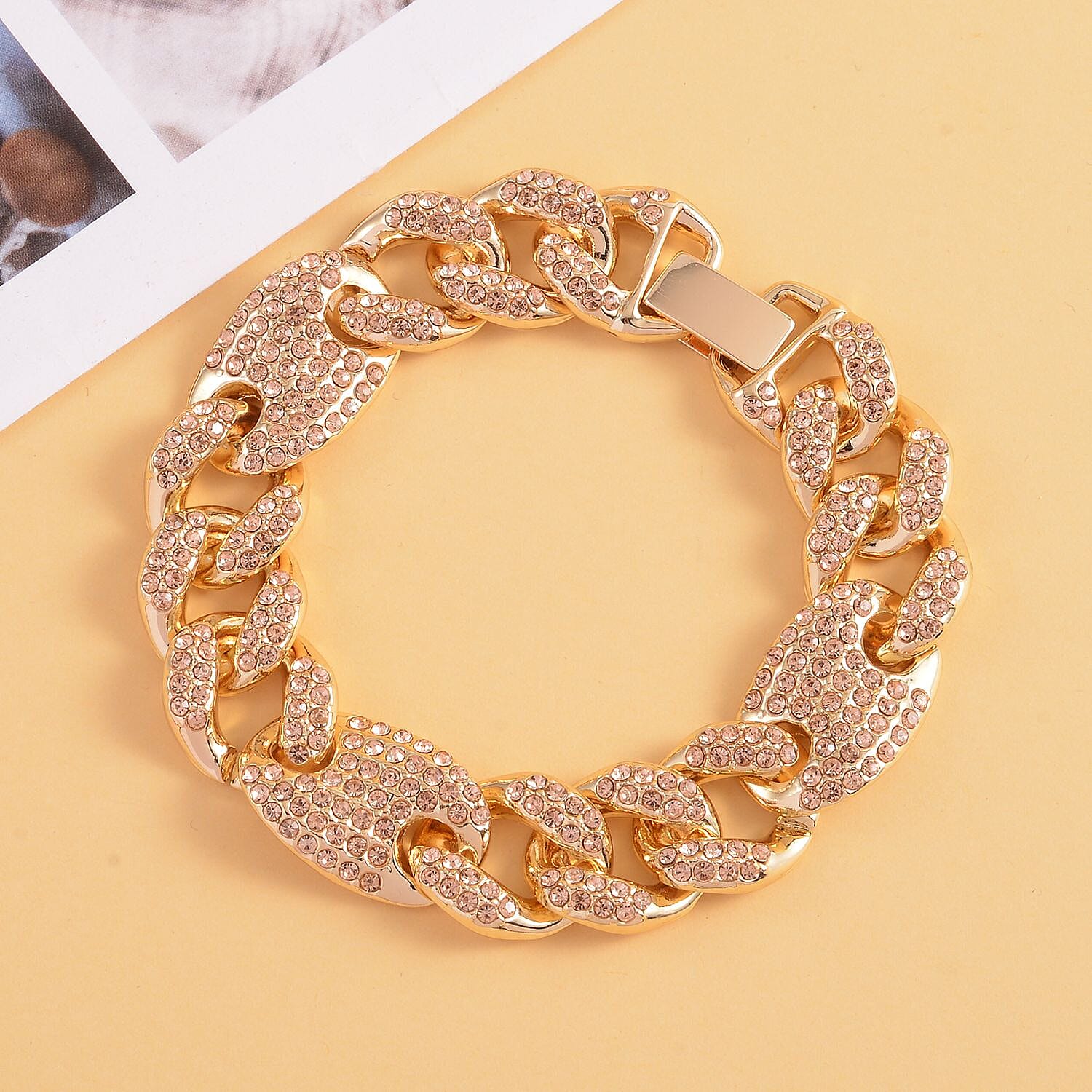 Champagne Austrian Crystal in Goldtone / 7.25 inches - Product card gallery slide 2 (9431492133119)