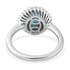 TLV Malgache Neon Apatite, Diamond (0.30 cts) Halo Ring in Platinum Over Sterling Silver (Size 10.0) 1.15 ctw image number 4