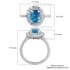 TLV Malgache Neon Apatite, Diamond (0.30 cts) Halo Ring in Platinum Over Sterling Silver (Size 10.0) 1.15 ctw image number 5