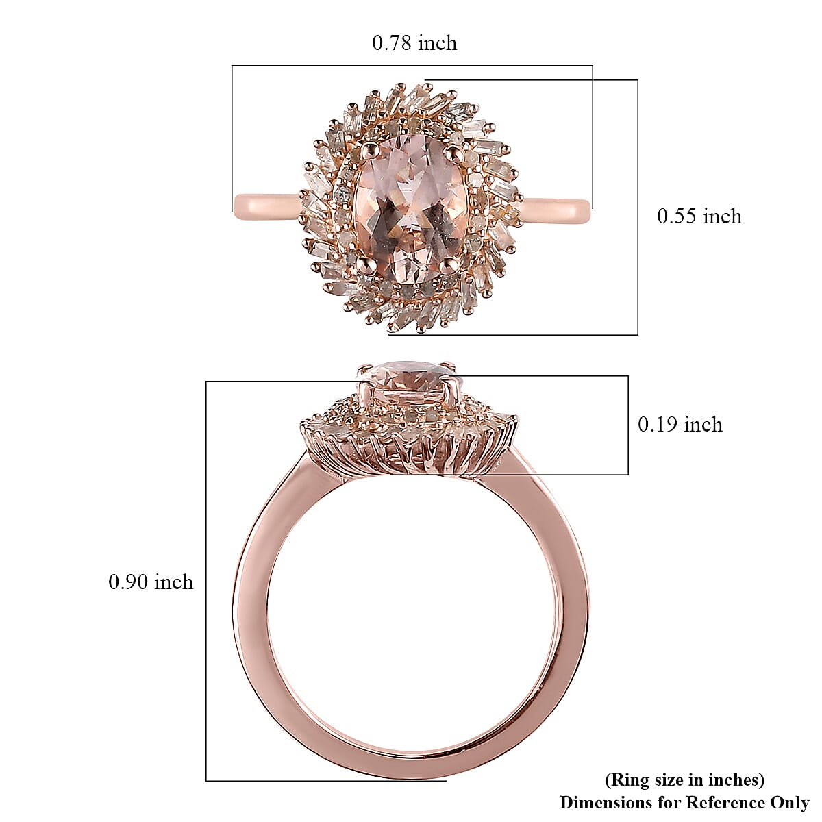 Marropino Morganite and Diamond Double Halo Swirl Ring in Vermeil Rose Gold Over Sterling Silver (Size 5.0) 1.35 ctw image number 5