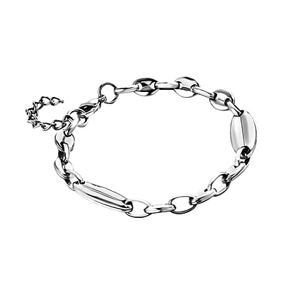 Pig Nose Chain Bracelet in Stainless Steel (8-9.50In) , Tarnish-Free, Waterproof, Sweat Proof Jewelry