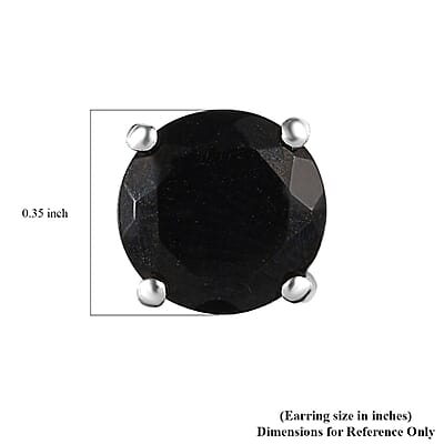 Elite Shungite Solitaire Stud Earrings in Platinum Over Sterling Silver 2.35 ctw