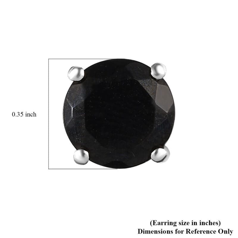 Elite Shungite Solitaire Stud Earrings in Platinum Over Sterling Silver 2.35 ctw