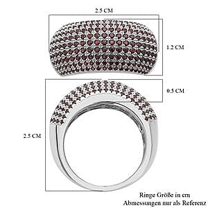 Mozambique Garnet 0.37 ctw Ring in Rhodium Over Sterling Silver (Size 9)