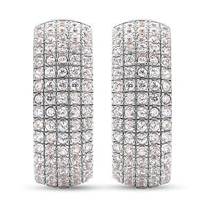 White Zircon 0.84 ctw Earrings in Rhodium Over Sterling Silver