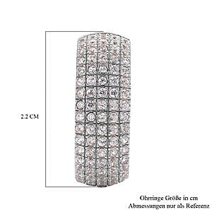 White Zircon 0.84 ctw Earrings in Rhodium Over Sterling Silver