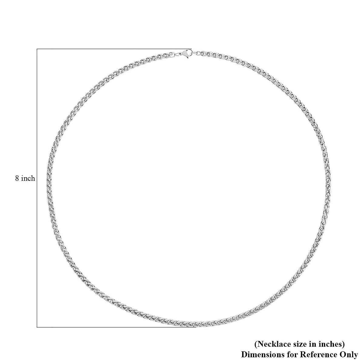 Wheat Necklace 24 Inches in Stainless Steel 23 Grams image number 4