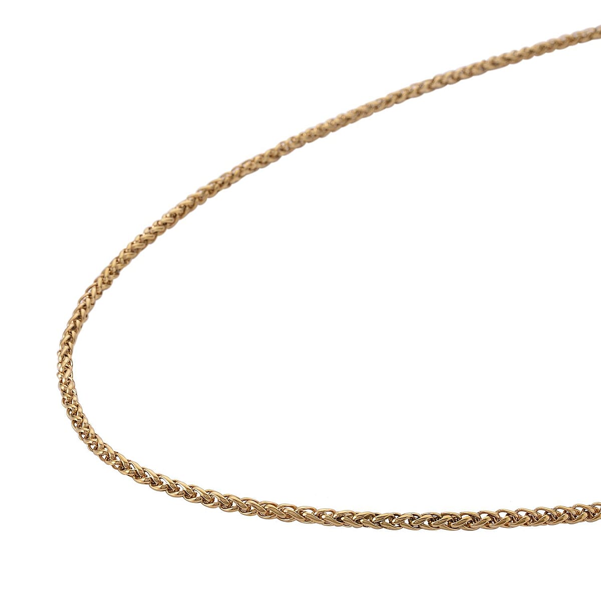 Wheat Necklace 24 Inches in ION Plated Yellow Gold Stainless Steel 23 Grams image number 2