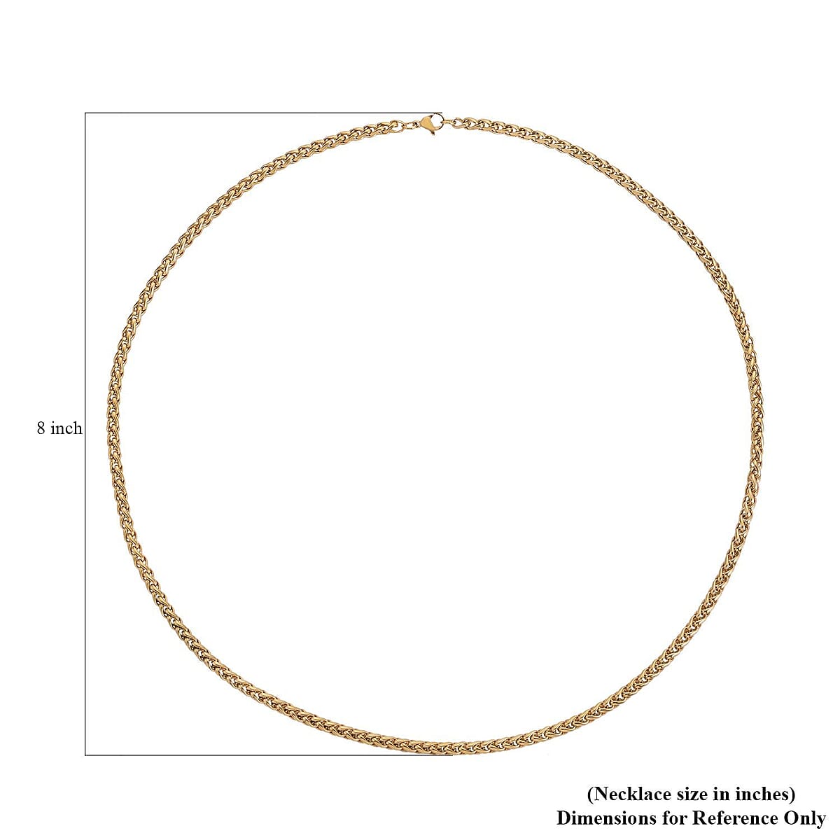 Wheat Necklace 24 Inches in ION Plated Yellow Gold Stainless Steel 23 Grams image number 4