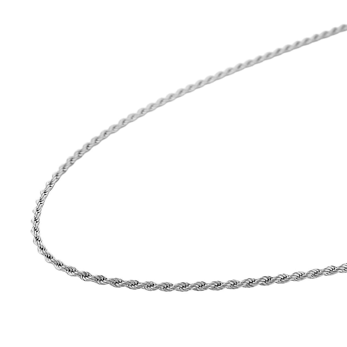 Rope Necklace 24 Inches in Stainless Steel 22.30 Grams image number 2