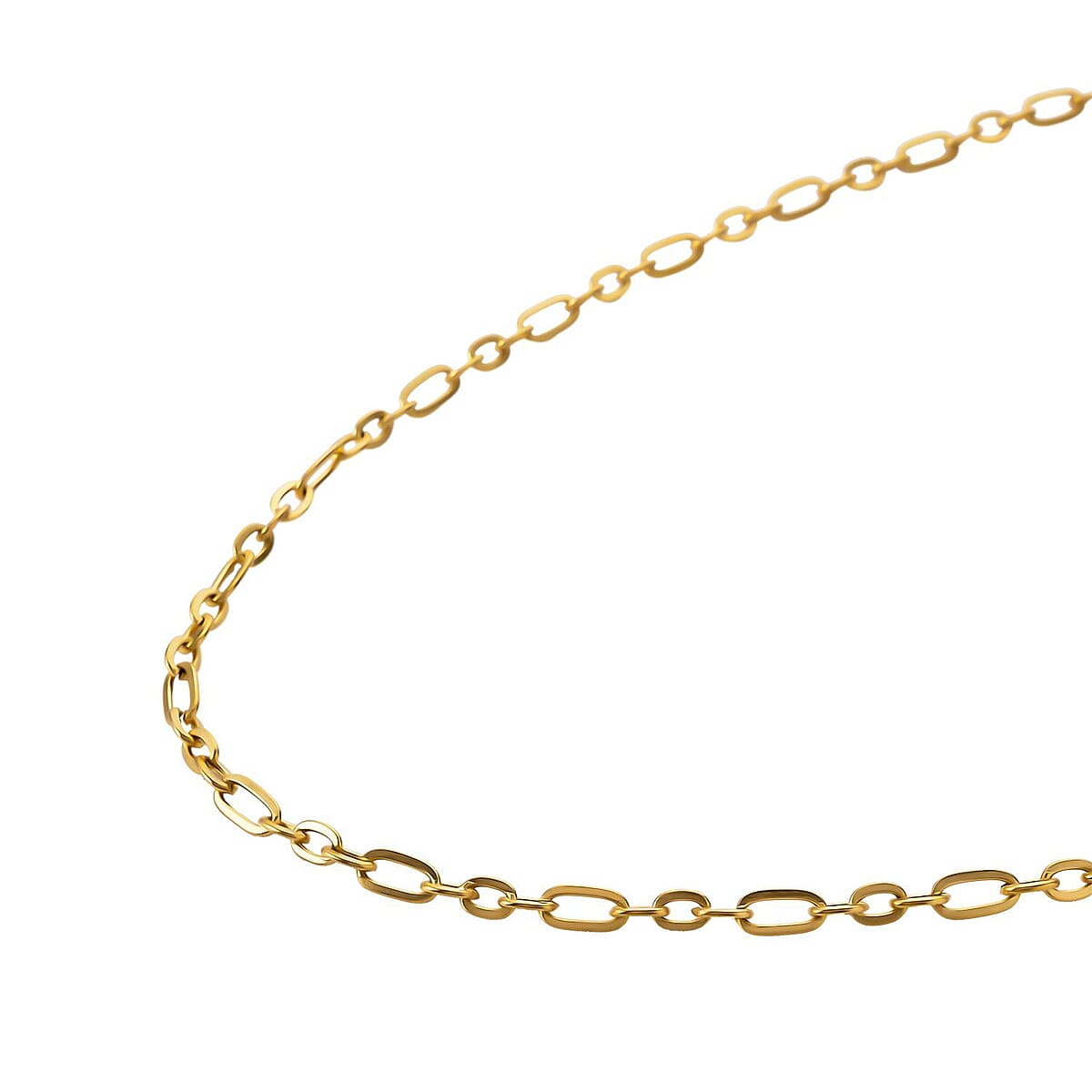 Paper Clip Necklace (24 Inches) in ION Plated YG Stainless Steel (15 g) | Tarnish-Free, Waterproof, Sweat Proof Jewelry image number 2