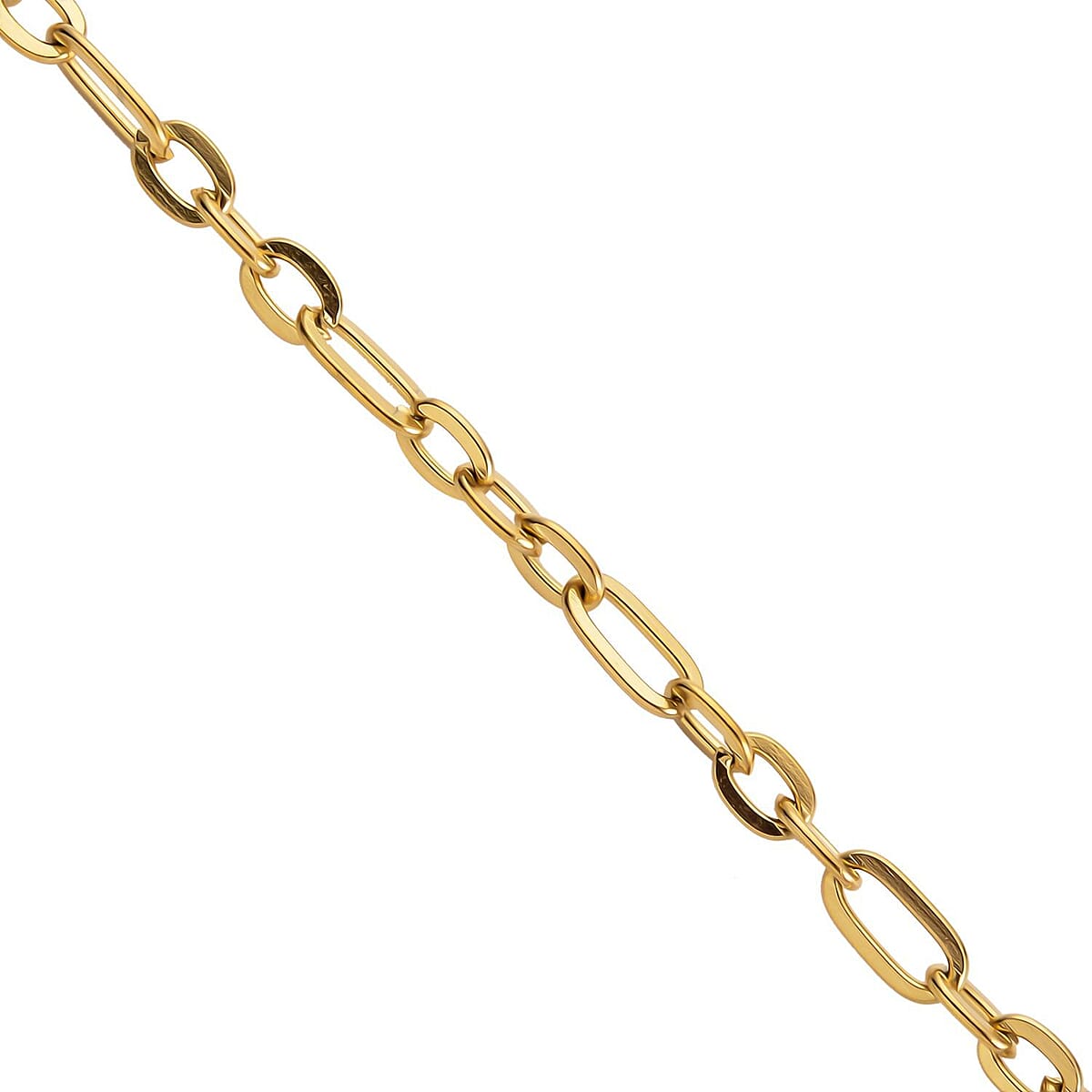 Paper Clip Necklace (24 Inches) in ION Plated YG Stainless Steel (15 g) | Tarnish-Free, Waterproof, Sweat Proof Jewelry image number 3