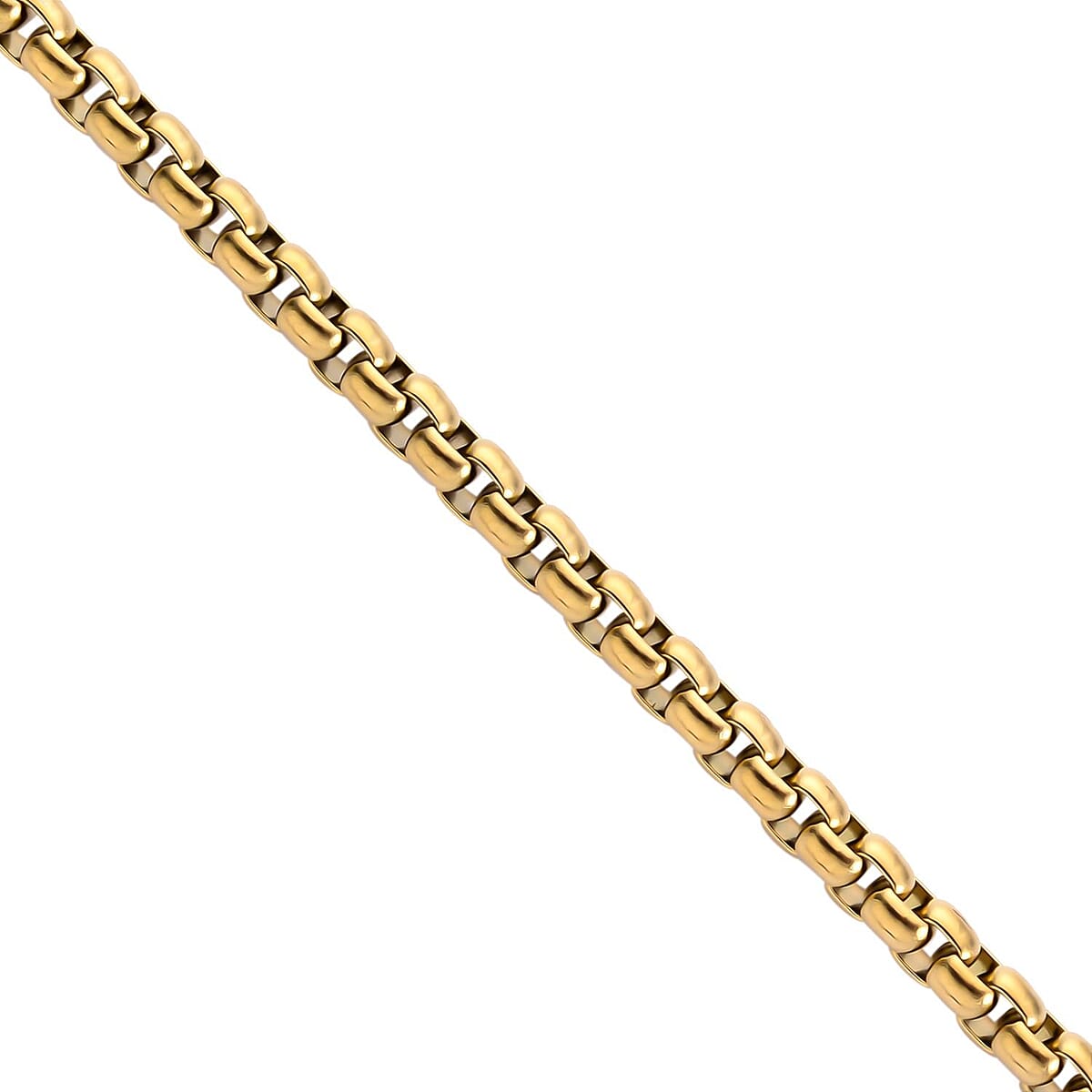 Striking Book Necklace 24 Inches in ION Plated Yellow Gold Stainless Steel 26 Grams image number 3