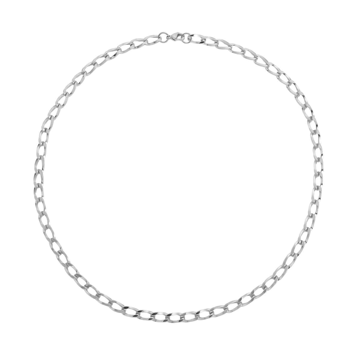 Striking Curb Necklace 24 Inches in Stainless Steel 32 Grams image number 0