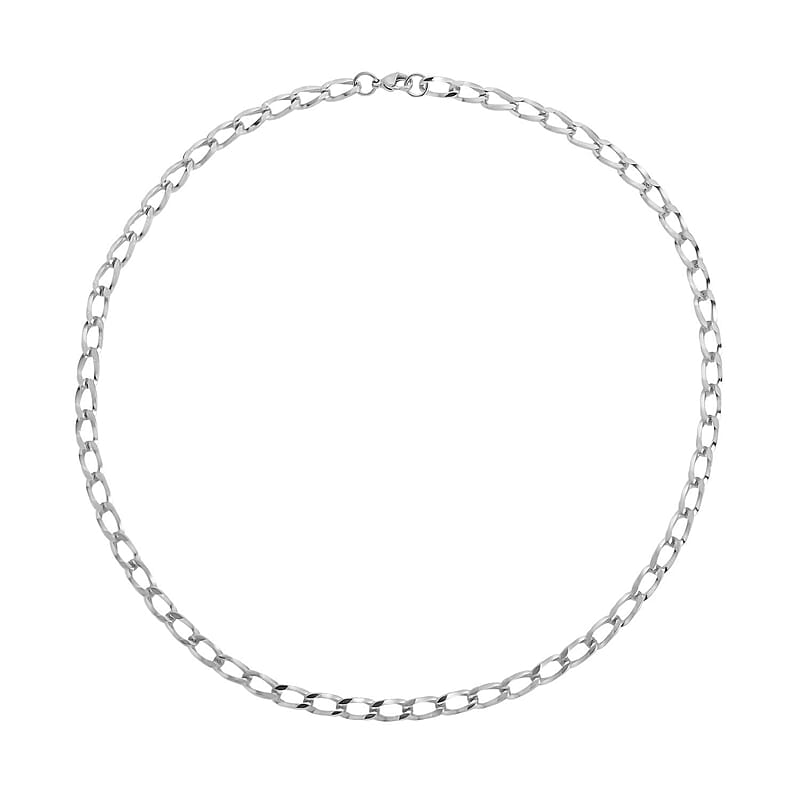Striking Curb Necklace (24 Inches) in Stainless Steel (32 g) , Tarnish-Free, Waterproof, Sweat Proof Jewelry