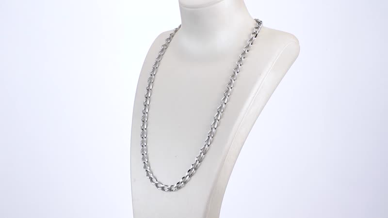 Striking Curb Necklace 24 Inches in Stainless Steel 32 Grams