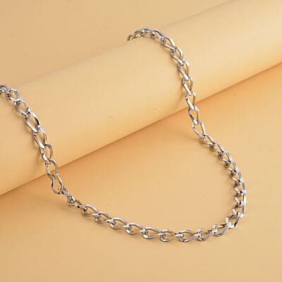 Striking Curb Necklace (24 Inches) in Stainless Steel (32 g) , Tarnish-Free, Waterproof, Sweat Proof Jewelry