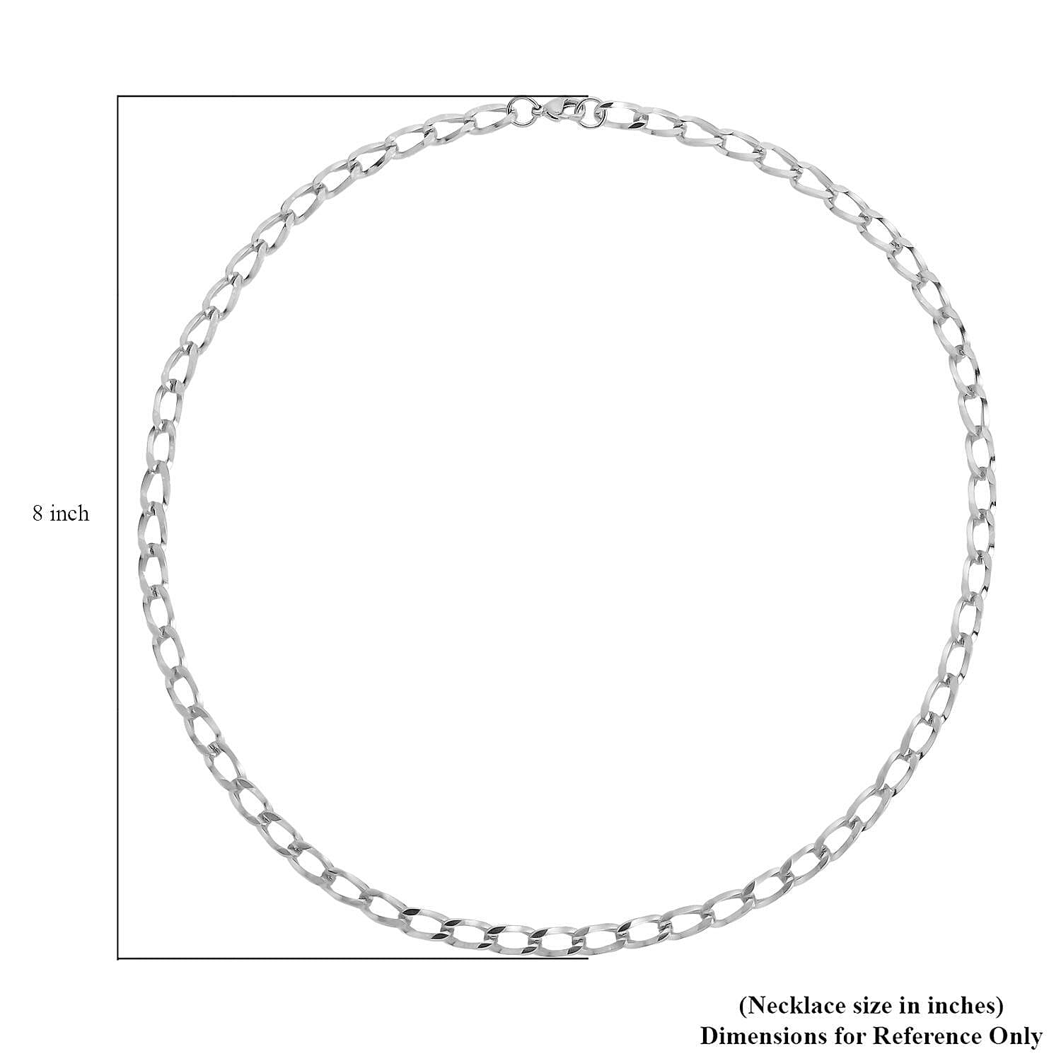 Striking Curb Necklace (24 Inches) in Stainless Steel (32 g) , Tarnish-Free, Waterproof, Sweat Proof Jewelry