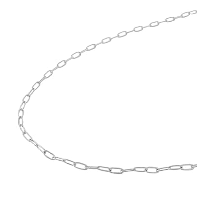 Textured Paper Clip Necklace 20 Inches in Stainless Steel