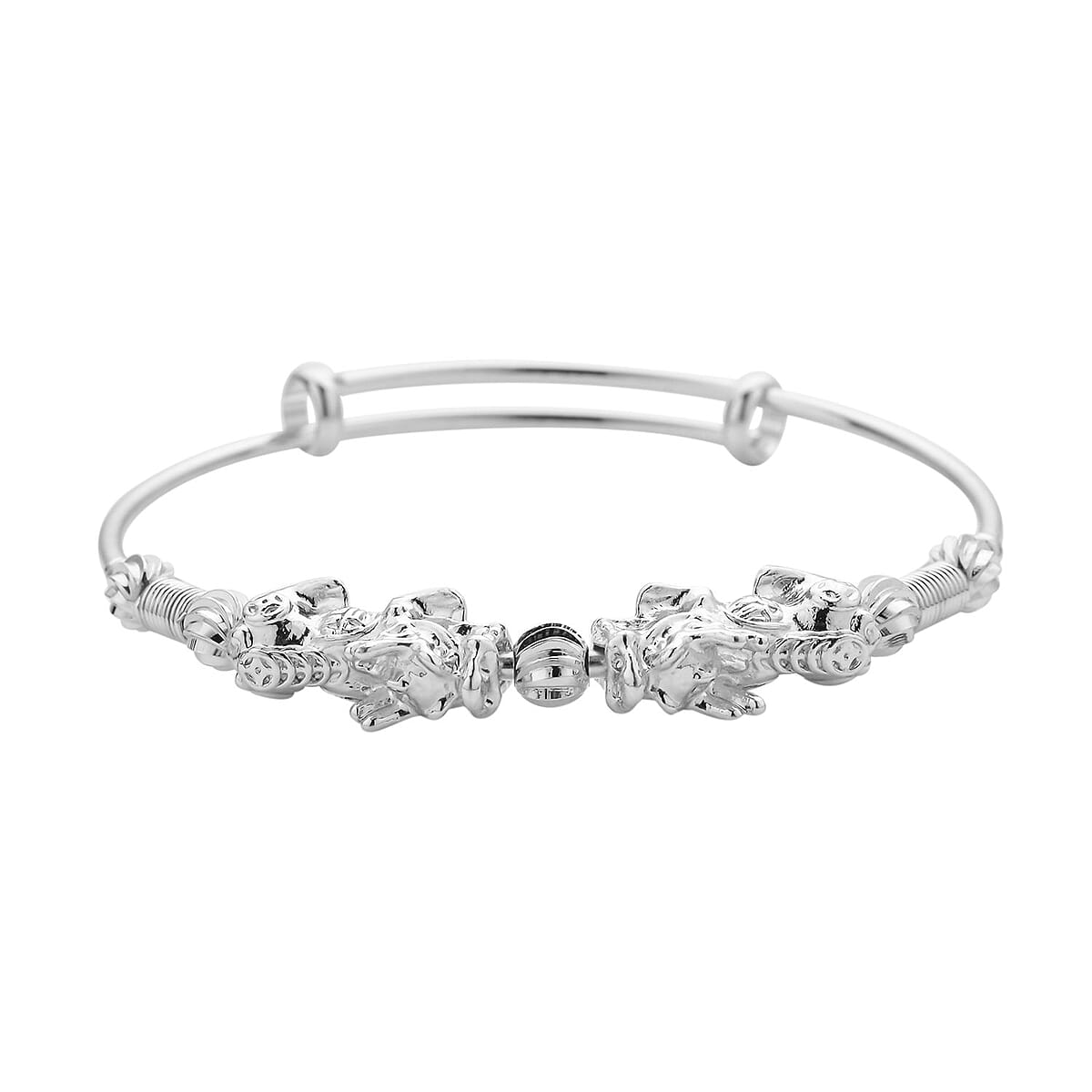 Feng Shui Pi-xiu Bangle Bracelet in Silvertone (7.50 in) image number 0