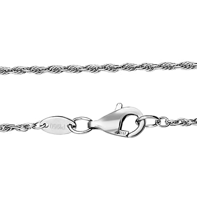 950 Platinum Rope Chain Necklace, 24 Inch Necklace with Lobster Lock, Platinum Jewelry 3.8 Grams