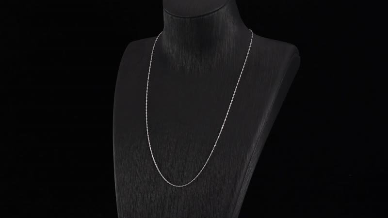 Flat Diamond-Cut Halo Chain Necklace with Lobster Lock in 950 Platinum 20 Inches 1.92 Grams