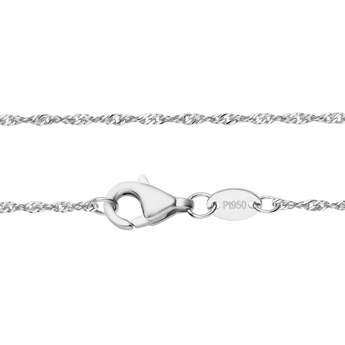 950 Platinum Flat Diamond-Cut Halo Chain Necklace, 20 Inch Necklace with Lobster Lock, Platinum Jewelry 1.90 Grams image number 2