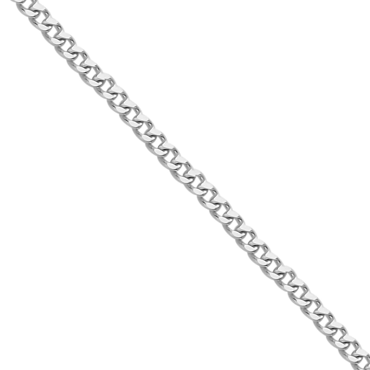 950 Platinum Cuban Chain Necklace, 20 Inch Necklace with Lobster Lock, Platinum Jewelry 5.60 Grams image number 2