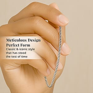 950 Platinum Cuban Chain Necklace with L9obster Lock (20 Inches) (5.15 Grams)