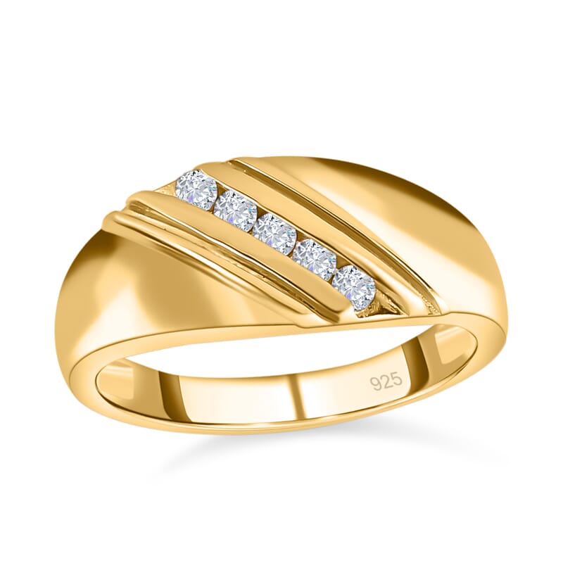Moissanite 0.20 ctw Fancy Ring in Vermeil YG Over Sterling Silver (Size 11.5)