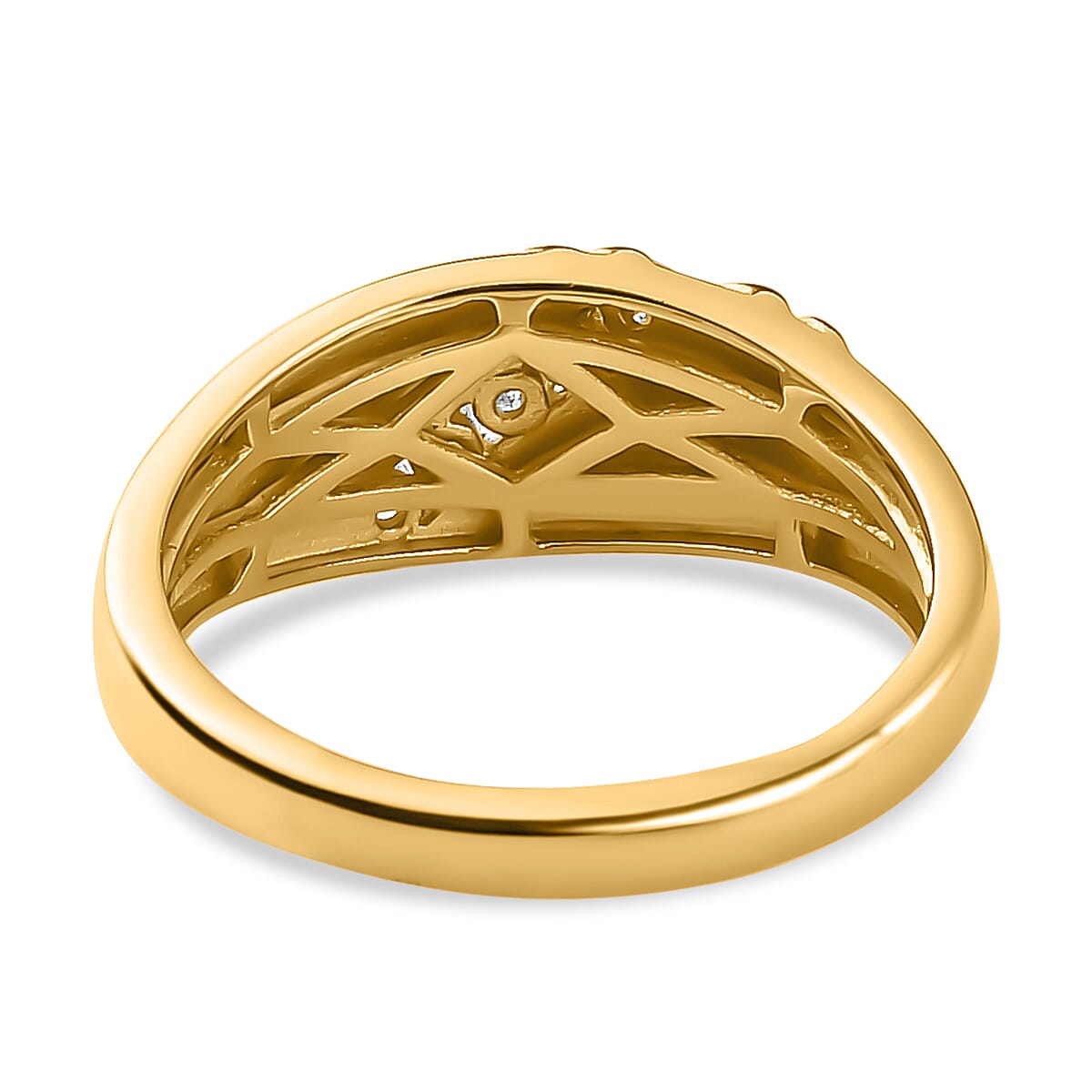 Moissanite 0.20 ctw Fancy Ring in Vermeil YG Over Sterling Silver (Size 11.5)