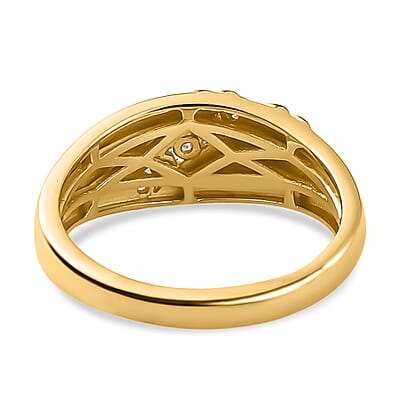 Moissanite 0.20 ctw Fancy Ring in Vermeil YG Over Sterling Silver (Size 11.5)