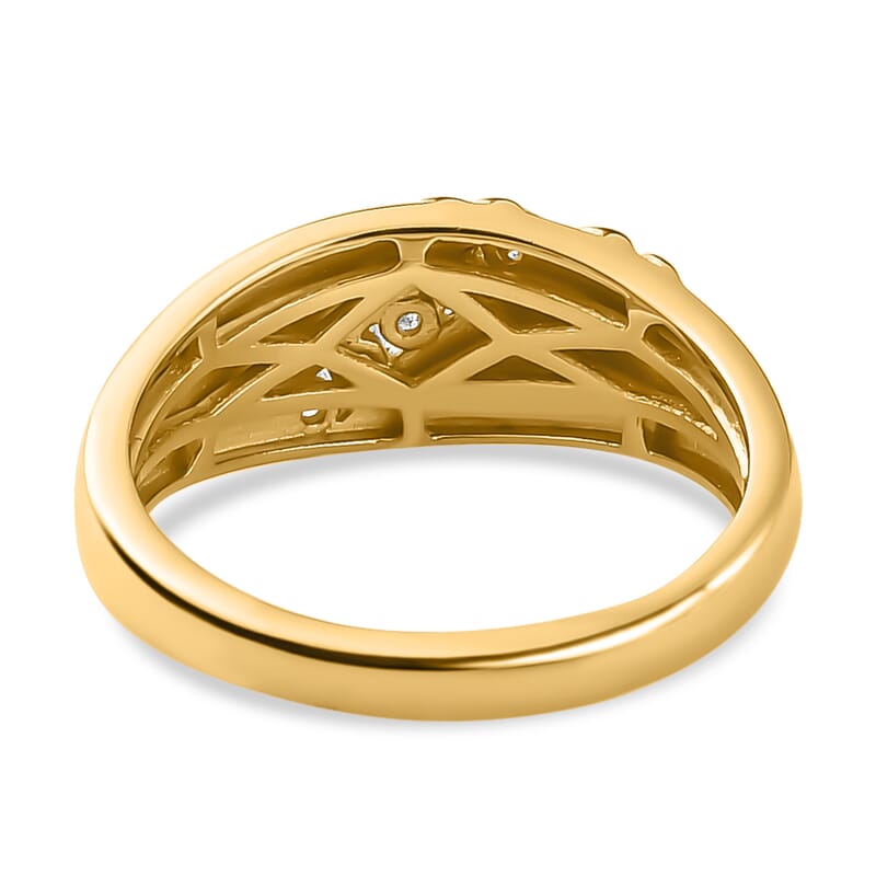 Moissanite 0.20 ctw Fancy Ring in Vermeil YG Over Sterling Silver (Size 11.5)