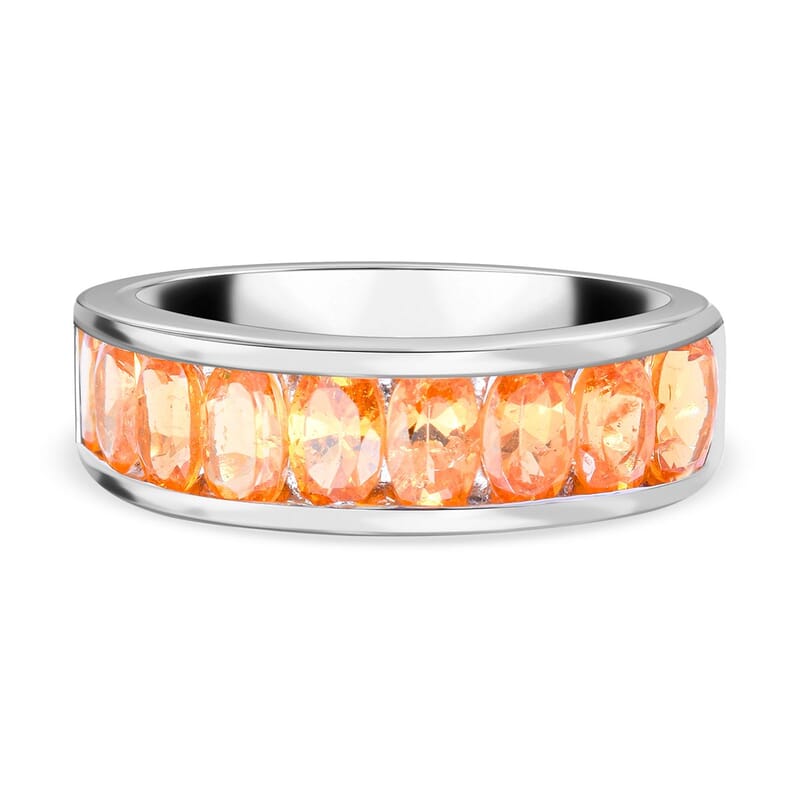 Spessartine Garnet  Ring in Platinum Over Sterling Silver 2.25 ctw
