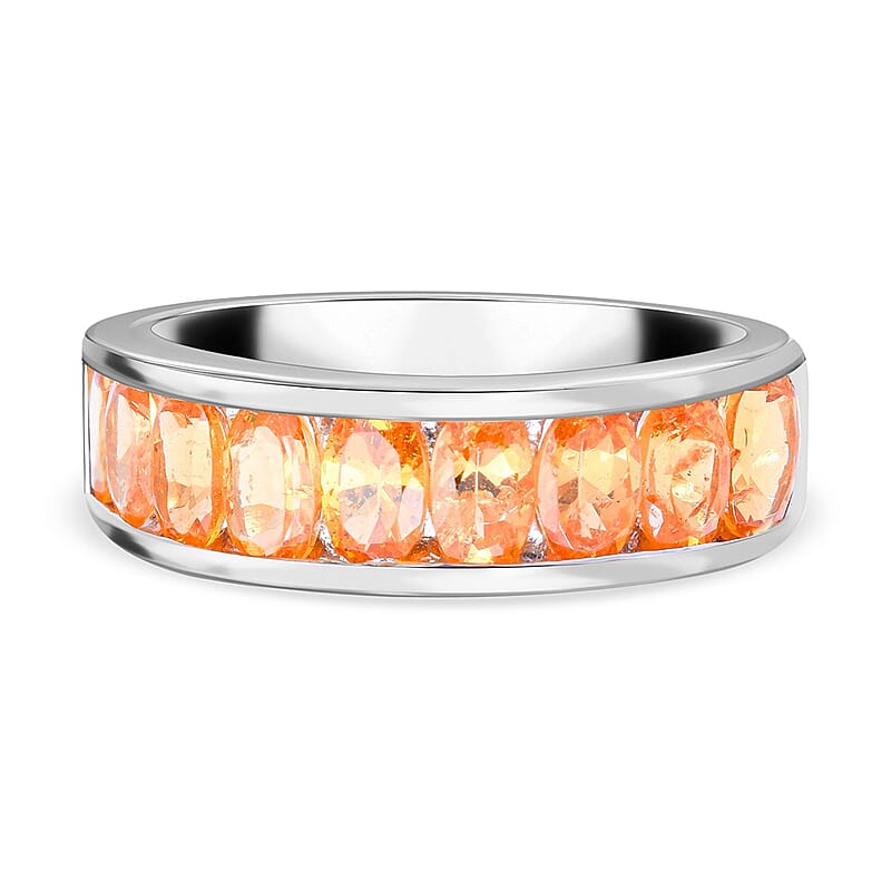 Spessartine Garnet  Ring in Platinum Over Sterling Silver 2.25 ctw