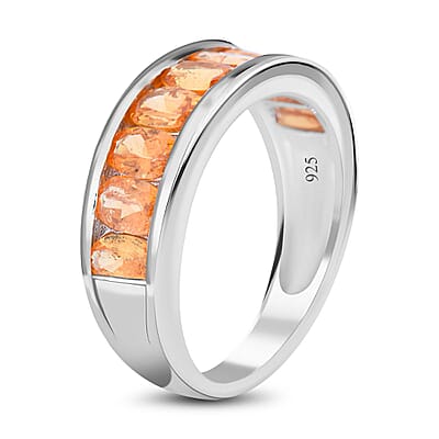 Spessartine Garnet  Ring in Platinum Over Sterling Silver 2.25 ctw