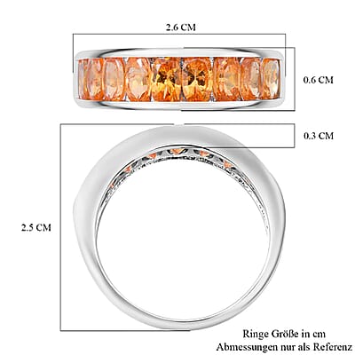 Spessartine Garnet  Ring in Platinum Over Sterling Silver 2.25 ctw