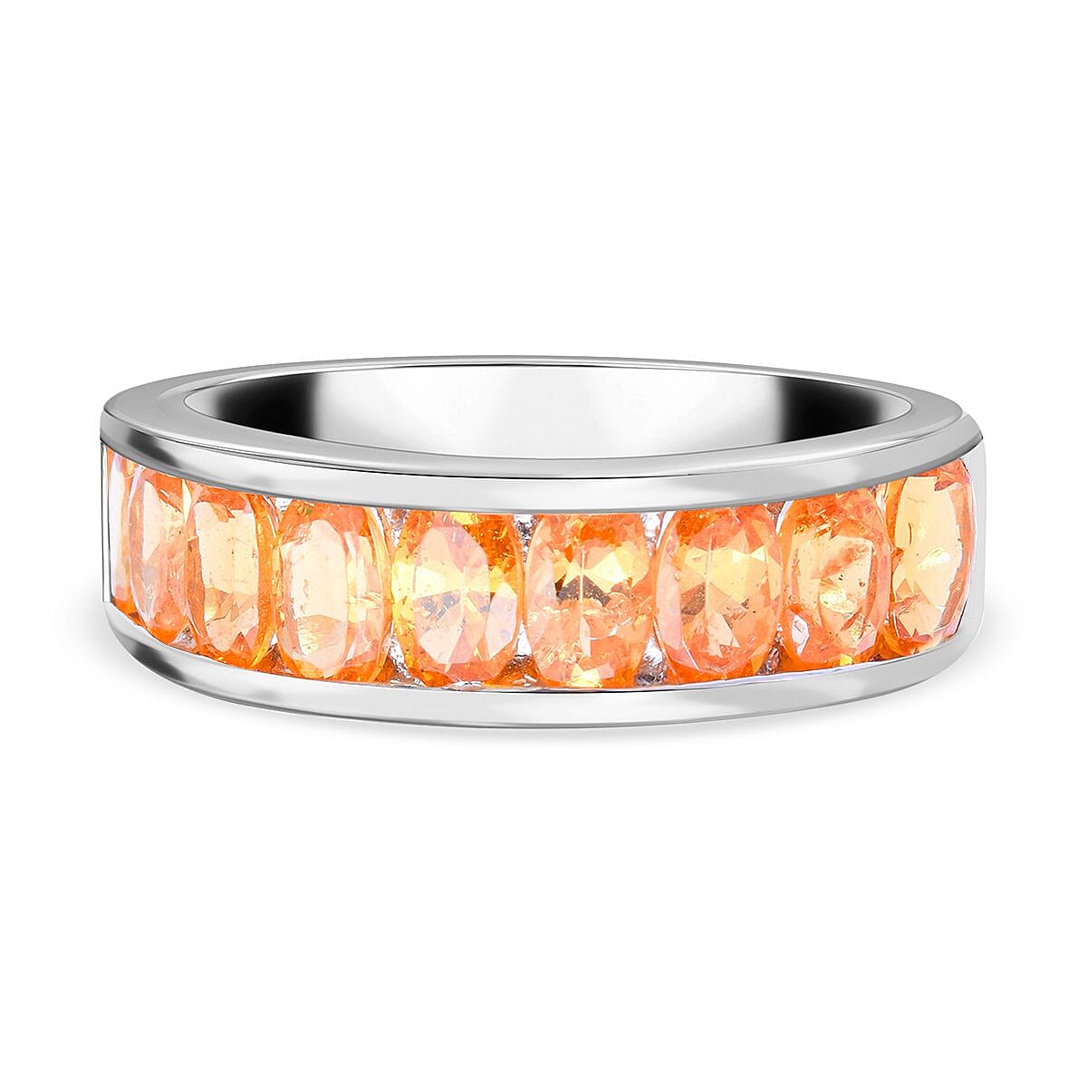 Spessartite Garnet 2.61 ctw Ring in Platinum Over Sterling Silver (Size 10)