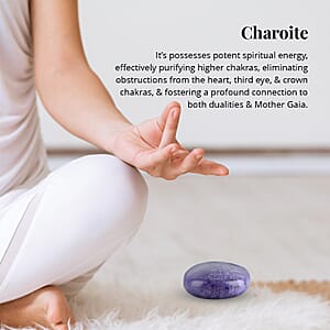 Charoite Palm Stone 25x40mm - M (Approx 110 ctw)