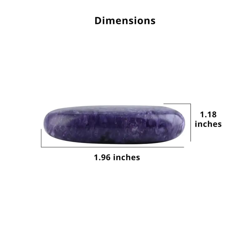 Charoite Palm Stone 30x50mm - M (Approx 190ctw)